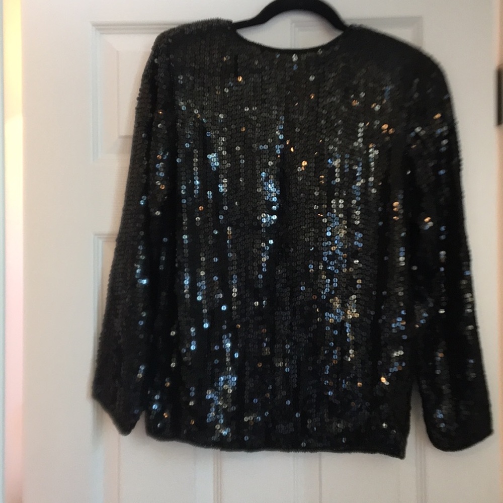 I.Magnin Sequin pure Silk Blouse